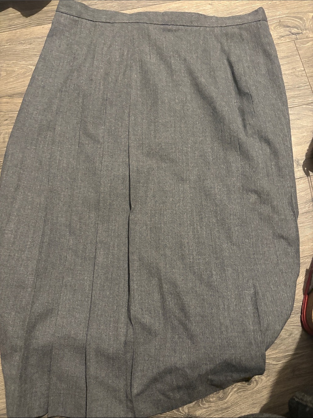 Talbots Gray Midi Pencil Skirt with Front Pleat